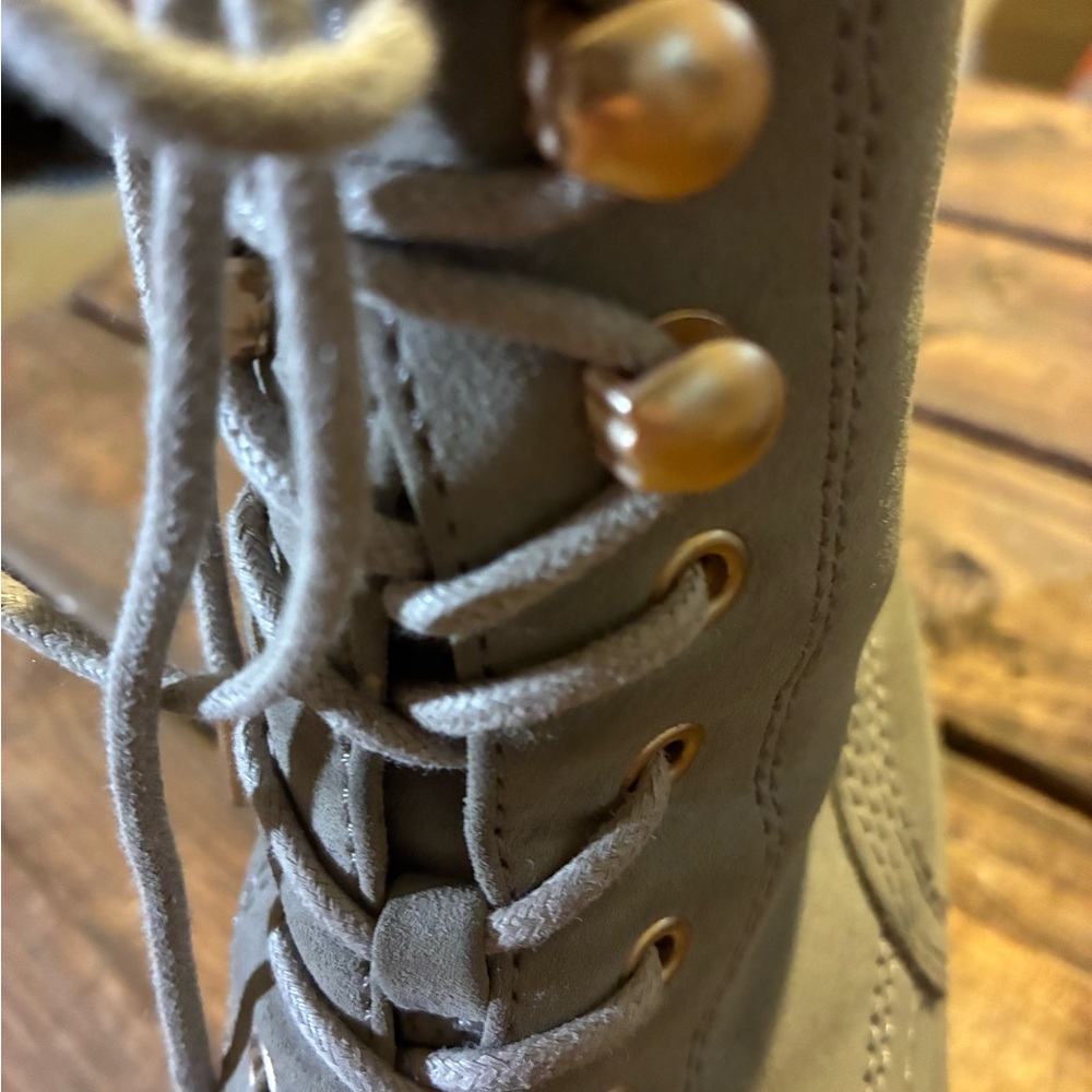 Limelight Gray Lace Up Boots - Picture 5 of 7